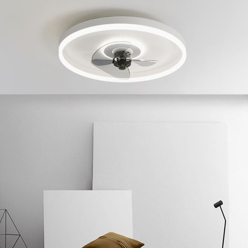 2 Light Ceiling Fan Light Modern Style Metal Ceiling Fan Light for Dining Room