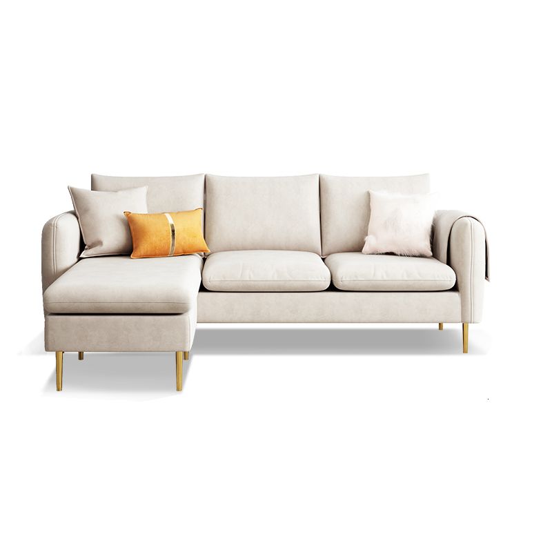Scandinavian Velvet Sofa with 3 Pillows and Storage for Apartment