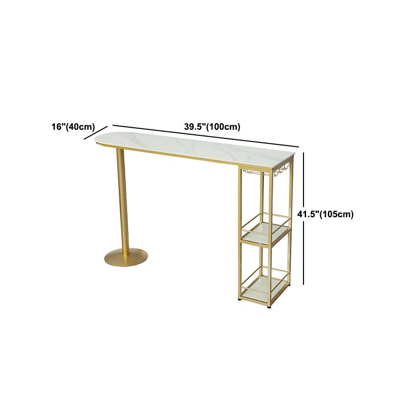 Indoor 1/2/3 Pieces Bar Table Set with Storage Glam Oval Table and Stools
