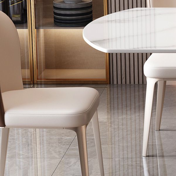 Round Sintered Stone Dining Table Modern Extendable Furniture with Pedestal Base