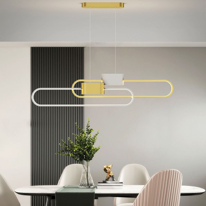 LED COMINACIÓN Lámpara de la isla Simplicidad de metal oval de metal lámpara de luz