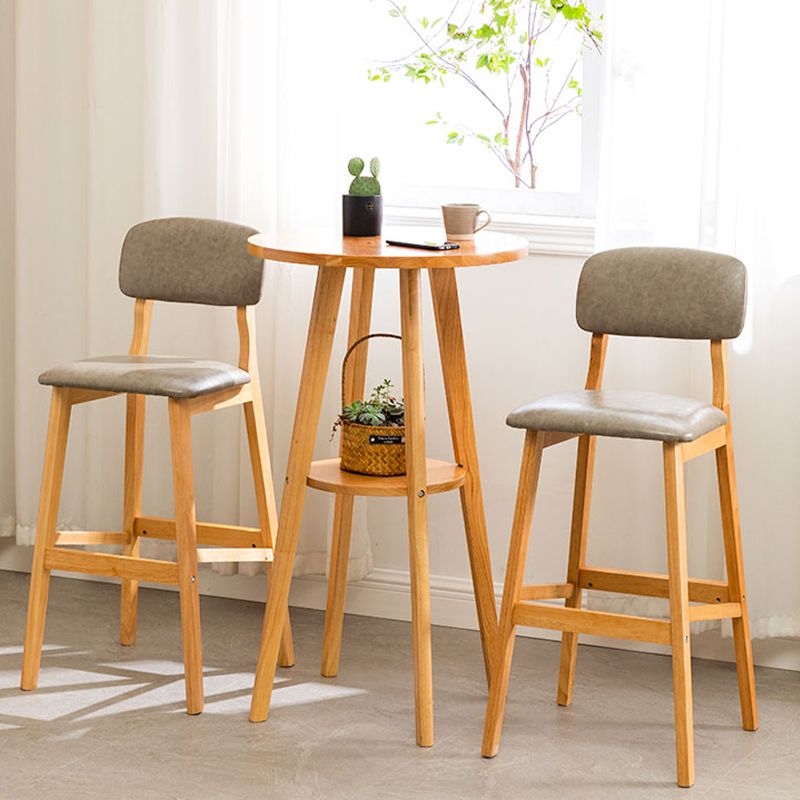 Contemporary Style Round Solid Wood Bar Dining Table for Home Use