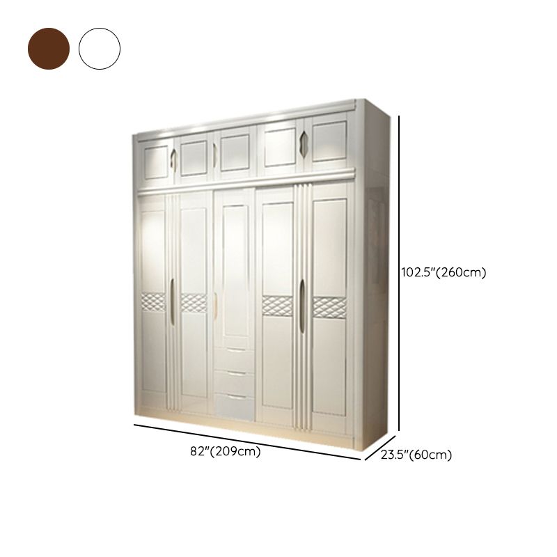 French Country Style Ward Armoire Wooden Wardrobe for Bedroom