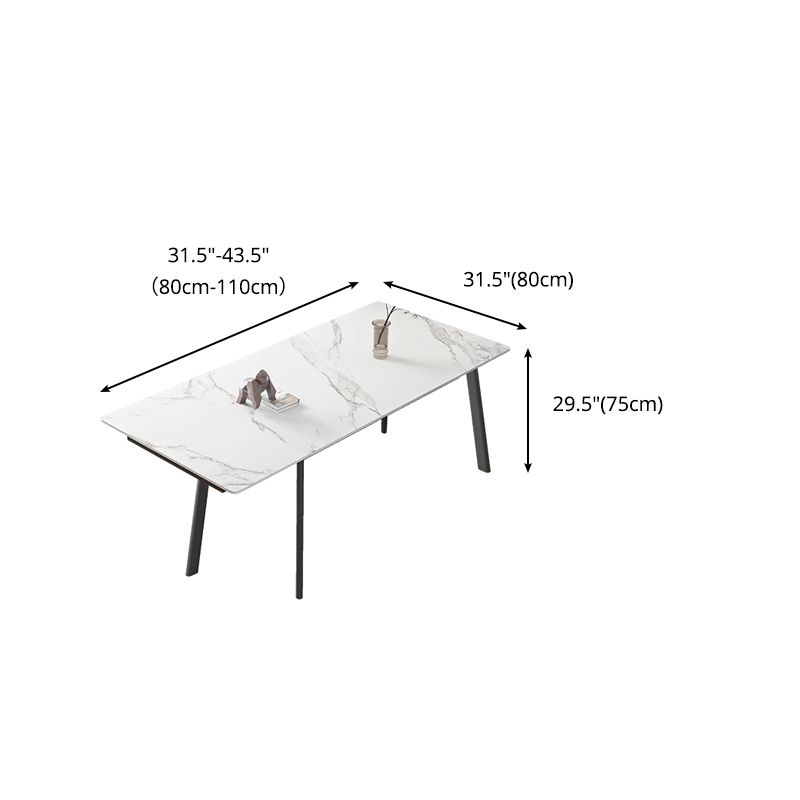 Luxury Sintered Stone Top Table Extendable Rectangle Table with 4 Legs