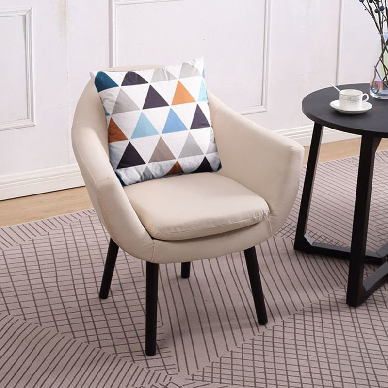 Modern Style Wood Armrest Cushion Back Strap Pillow Arm Chair