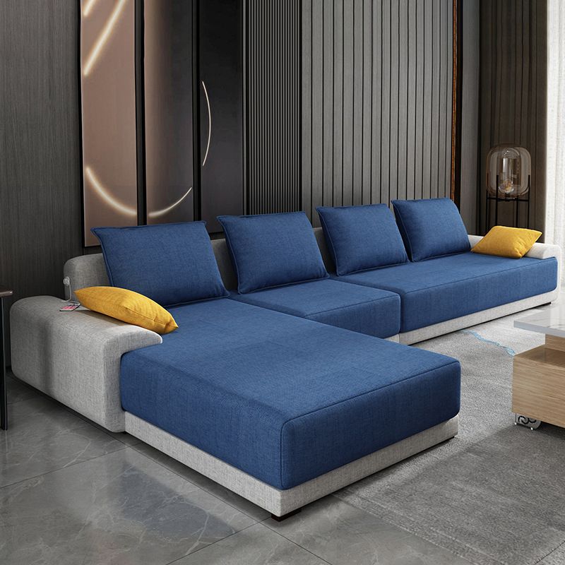 Contemporary Loose Back Removable Cushions Sofa with Reversible Chaise