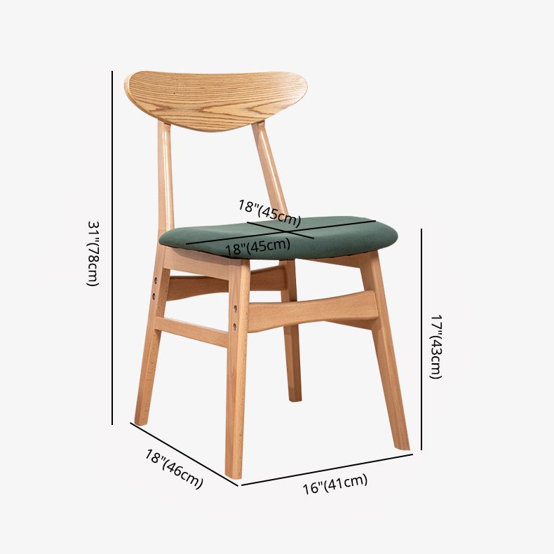 Chaise d'appoint de salle à manger à dossier ouvert d'intérieur en bois contemporain de 16'' de large