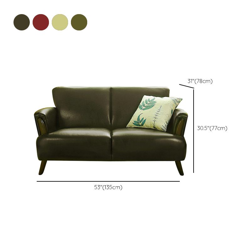 Flared Arm Standar Sofa with Tight Back Loveseat Faux Leather Sofa