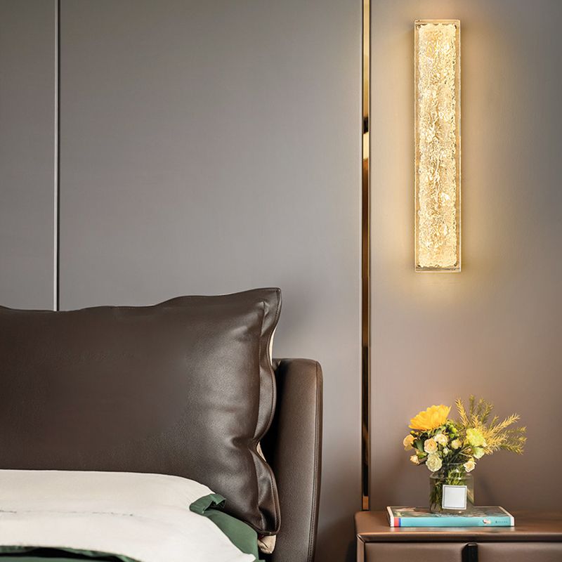 Rectangle Modern Wall Mounted Fixture Solid Brass and Resin LED Wall Sconce