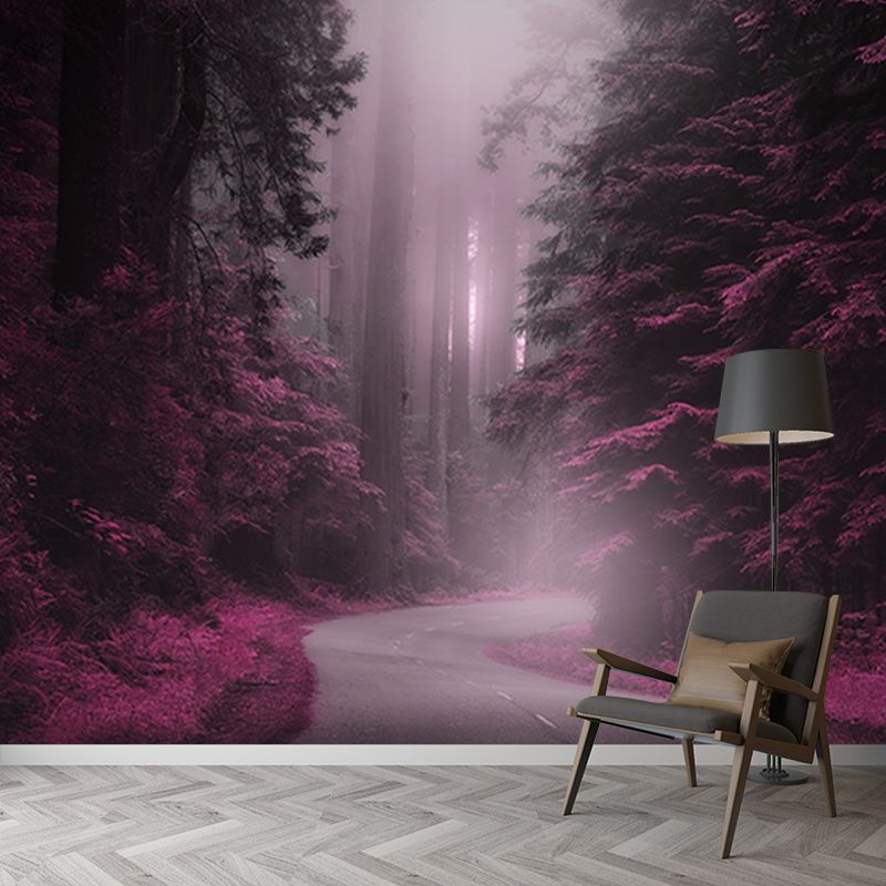 Environment Friendly Resistant Mural Wallpaper Forest Sleeping Room Wall Mural