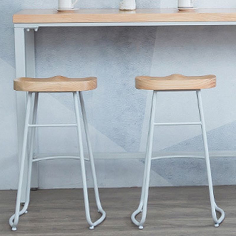 Rectangular Bar-height Table Solid Wood Top Pub Table with Metal Base