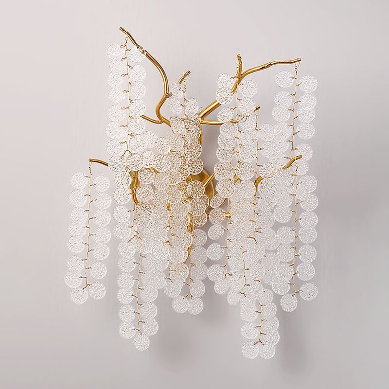 Glass Unique Shape Wall Lighting Modern Style 3 Lights Wall Light Sconce in Gold