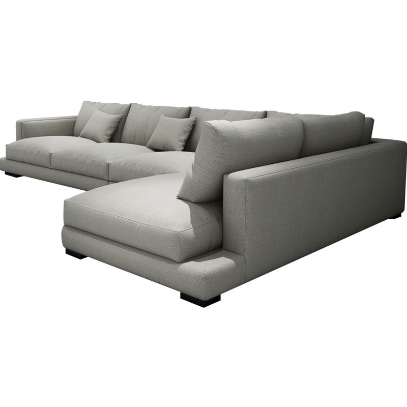 23.6"High Square Arm Sectional Contemporary Sofa and Chaise for Living Room