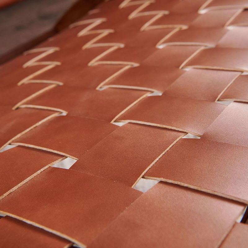 25.59" L x 31.88" W x 25.98" H Brown/Nautral Woven Accent Chair Solid Wood Lounge Chair