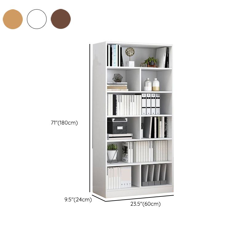 Modern Vertical Closed Back Bookcase Engineered Wood Bookshelf with Cabinets