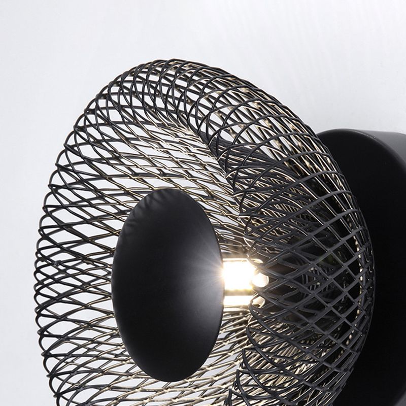 Contemporary Wall Sconce Circular Metal Wall Light for Bedroom
