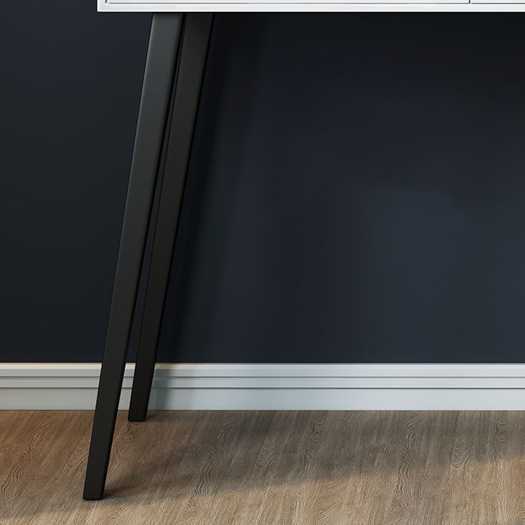 Contemporary Vanity with Padded Stool Engineered Wood Dresser in Glossy Finish