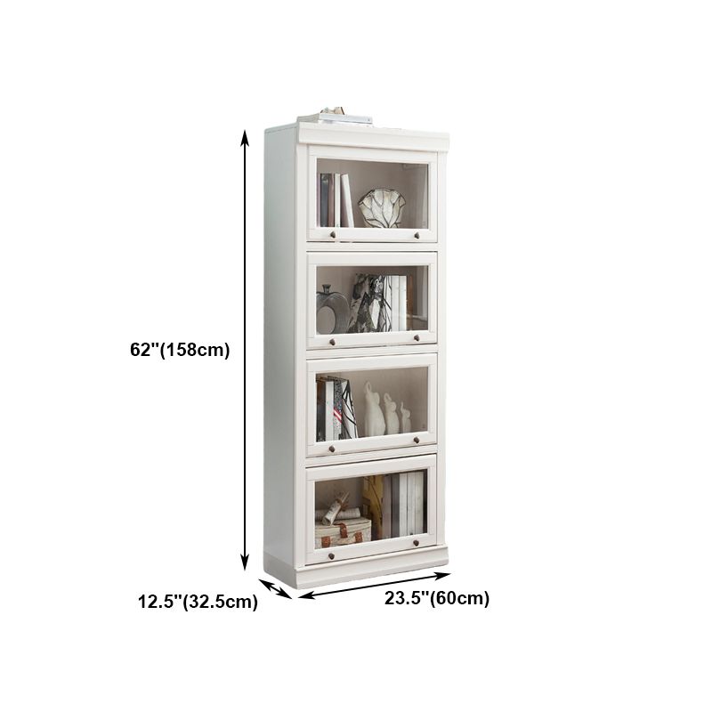 Wooden Vertical Bookcase Contemporary Closed Back Bookshelf for Home Office