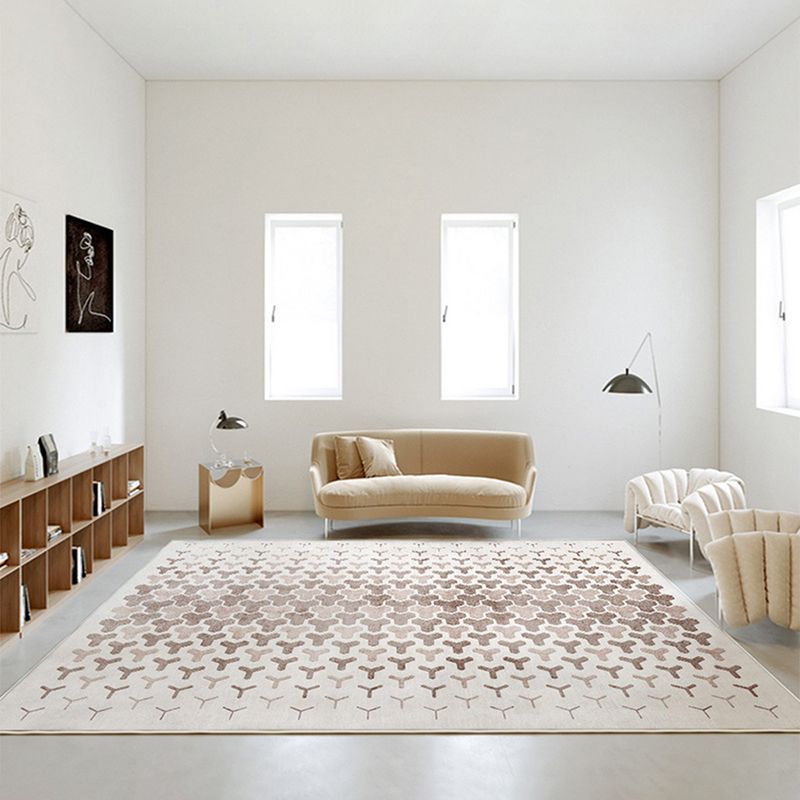 White Modern Rug Graphic Polyester Area Rug Washable Rug for Home Decor