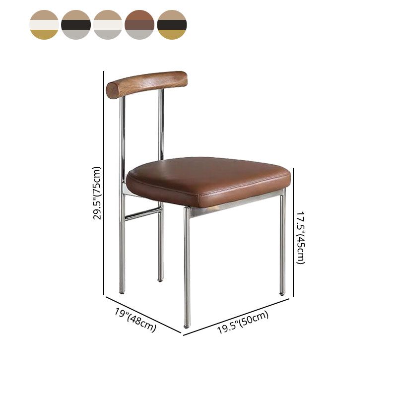 Silla de comedor de metal de estilo nórdico, silla lateral de comedor con respaldo abierto para uso en restaurantes