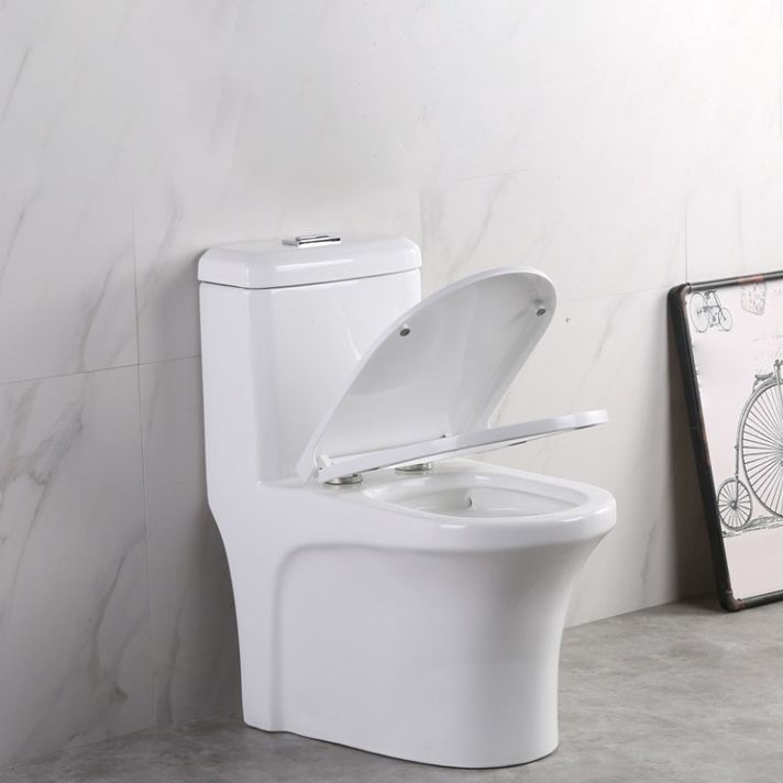 Modern Elongated Toilet Bowl White Flush Toilet with Seat for Bathroom