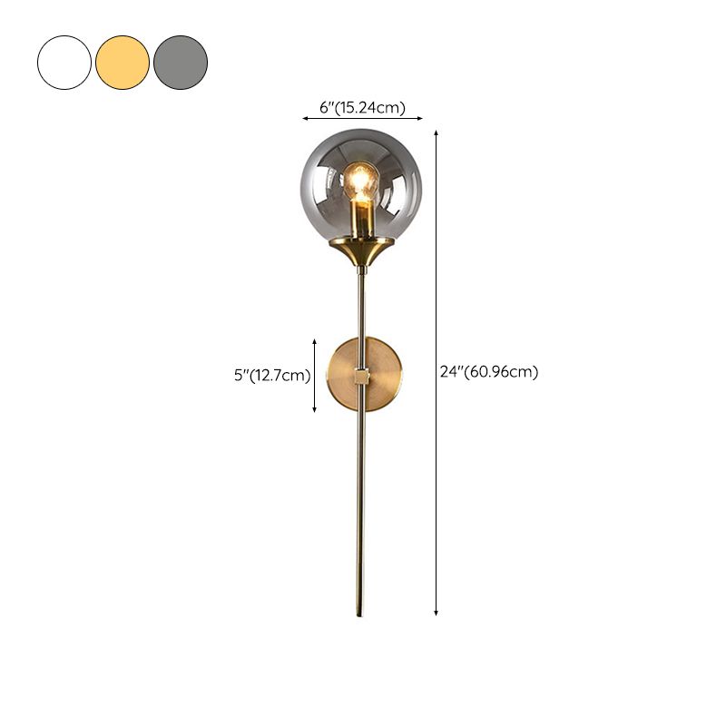 Single Golden Finish Modernism Glass Shade Unique Bathroom Vanity Light