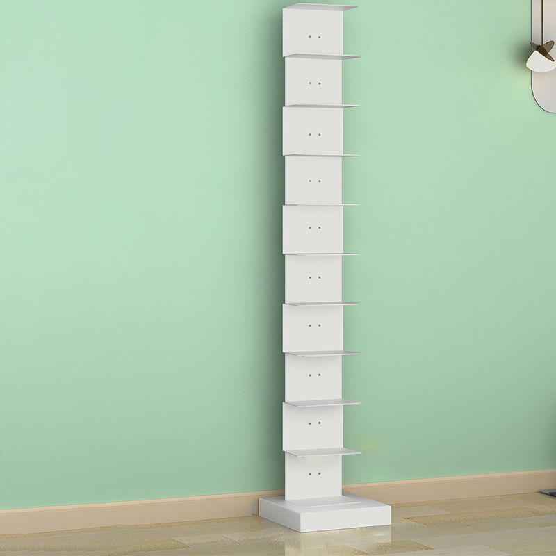 Modern Steel Bookcase, White, Geometric Bookshelf for Any Room