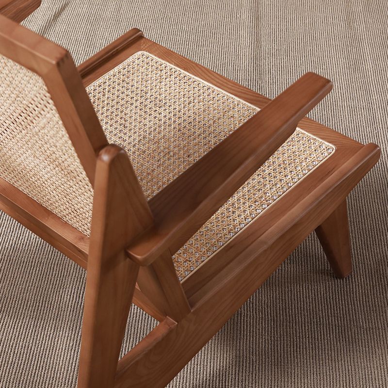 Industrial Accent Armchair Solid Wood Frame No Distressing Living Room Arm Chair