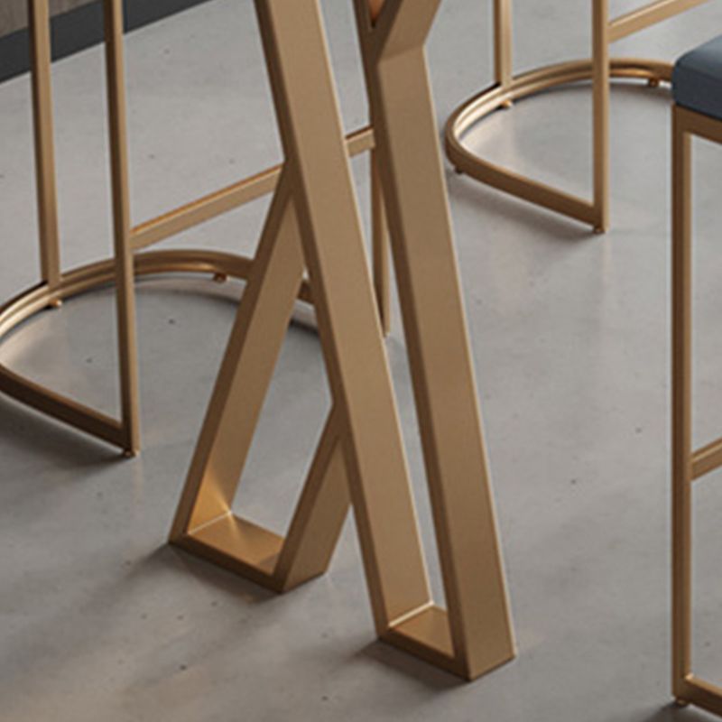 Modern Bar-height Table FauxMarble Top Bistro Pub Table for Patio Use