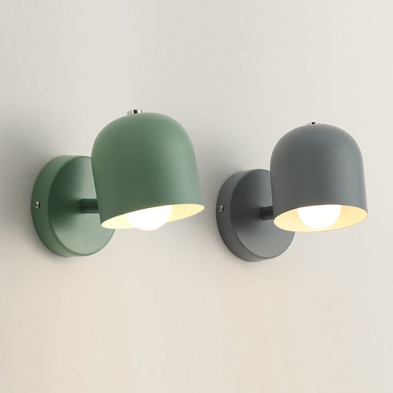 Macaron Dome Shade Wall Sconce Iron 1 Light Sconces for Bedroom