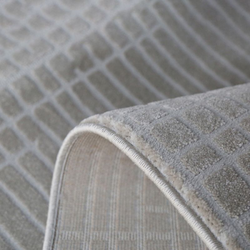 Gray Living Room Carpet Casual Solid Color Area Carpet Polyester Washable Indoor Rug