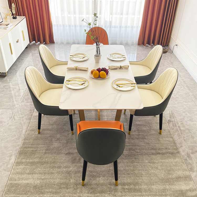 Dining Room Sets Scandinavian Metal Frame Dining Table Rectangle Formal Dinette Set for Home