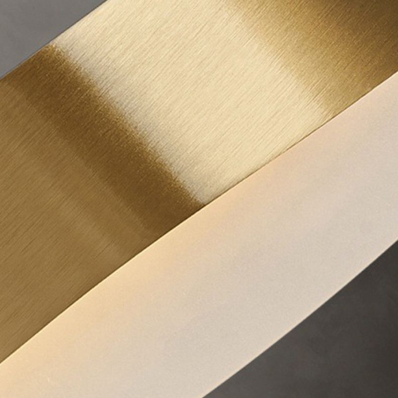 Linear Shape Pendant Lighting Modern Style Metal 2 Lights Hanging Lamp in Gold