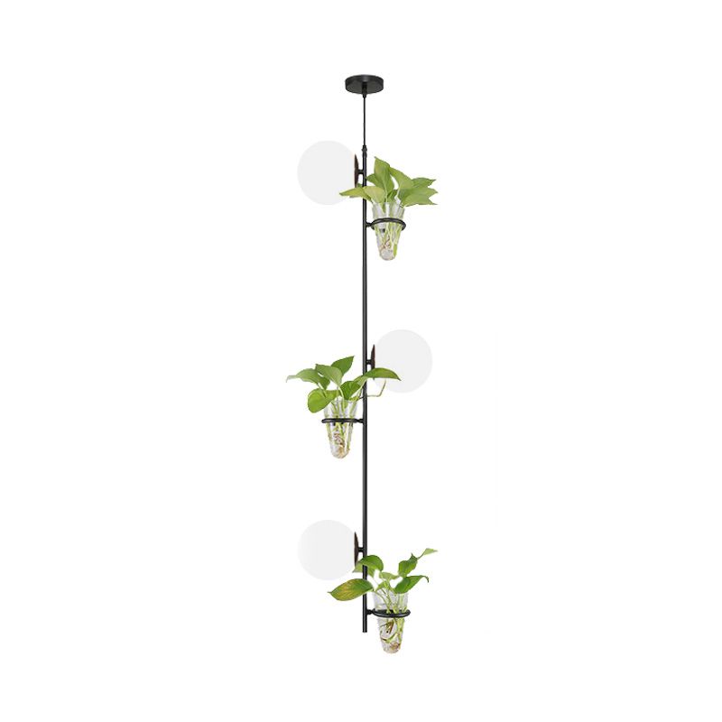 SPHERICA FLUSTER CLUSTANTE PENDANTE ANTICO ANTICO 3 TESTI SOGGIORI LIGHITTO LED in nero in nero/oro con latte bianco/fumo Grigio Glass Ombra