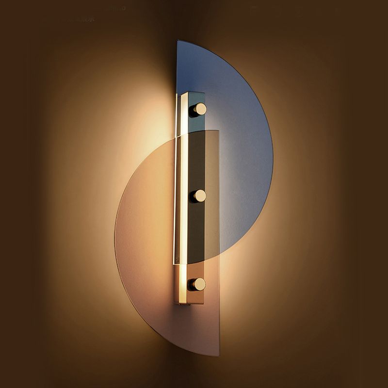 Moderne Wandmontaglampen mit bogenförmiger Glaswandleuchten für Schlafzimmer