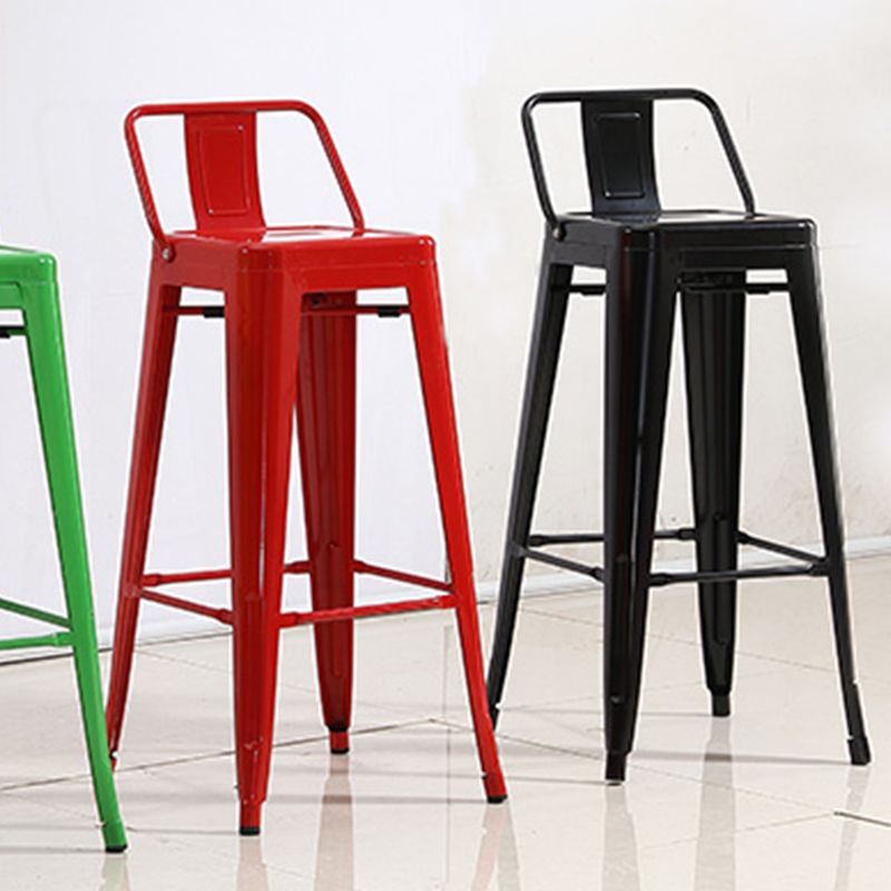Industrial Low Back Counter Stool Metal Counter Height Stools