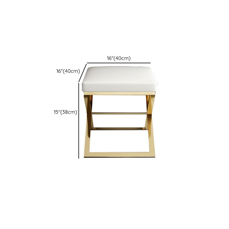 Contemporary White With Stool Mirror Bedroom Metallic Make-up Vanity