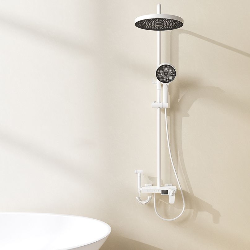 Shower System Round Adjustable Spray Pattern Massage Jet Handheld Shower Head Shower Trim