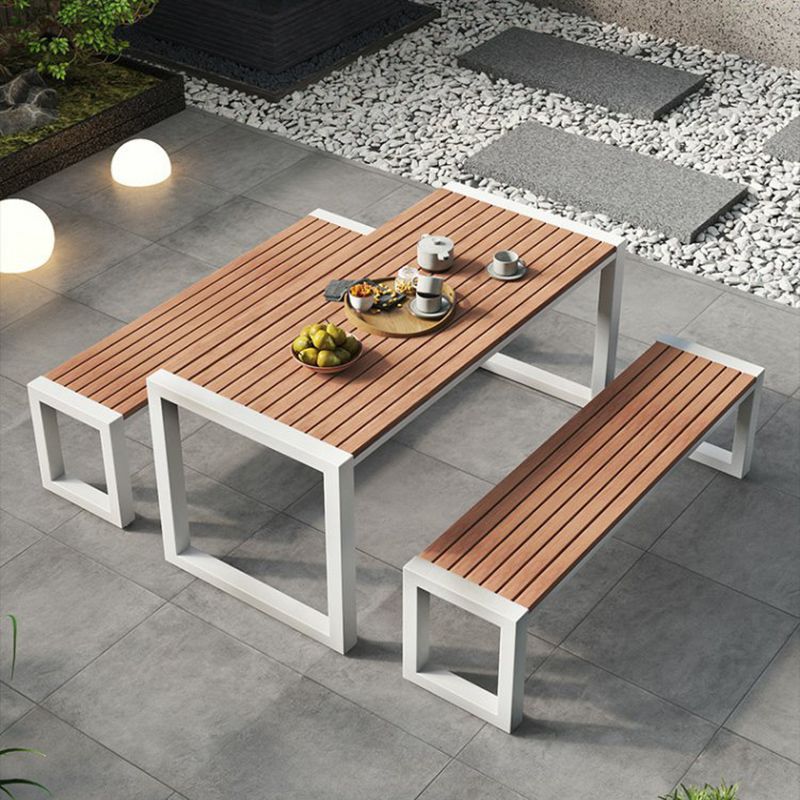 Modern 1/3/5/7 Pieces Rectangular Picnic Table Manufactured Wood Dining Picnic Table