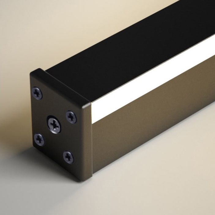 Metal Linear Shape Wall Light Modern 1 Light Wall Mount Fixtures in Black