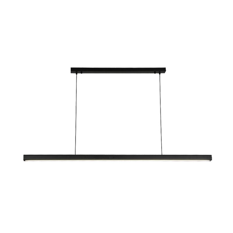 Modern LED Island Lamp Strip Shape Island Hanging Lamp with Wood for Dining Room