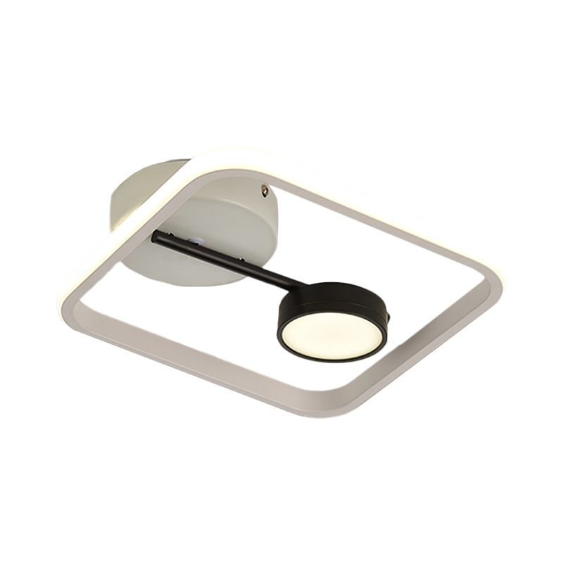 Montaggio a incasso a LED minimalista con paralume in metallo Lampada da soffitto quadrata in bianco e nero/nero e oro, luce calda/bianca