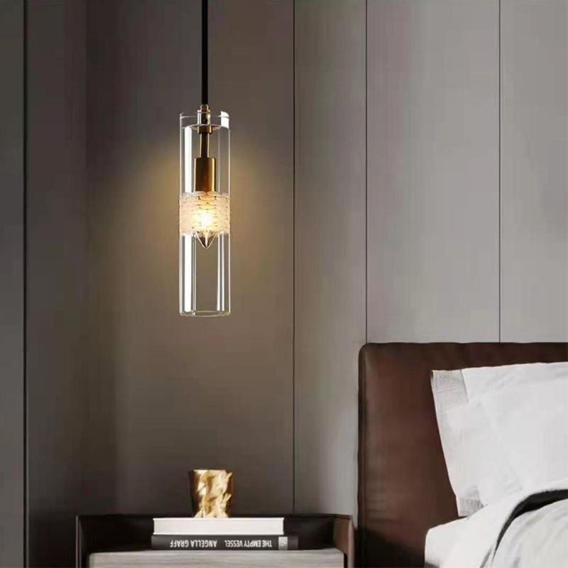 1 suspension géométrique légère pendentif de style moderne lampe à suspension en cristal