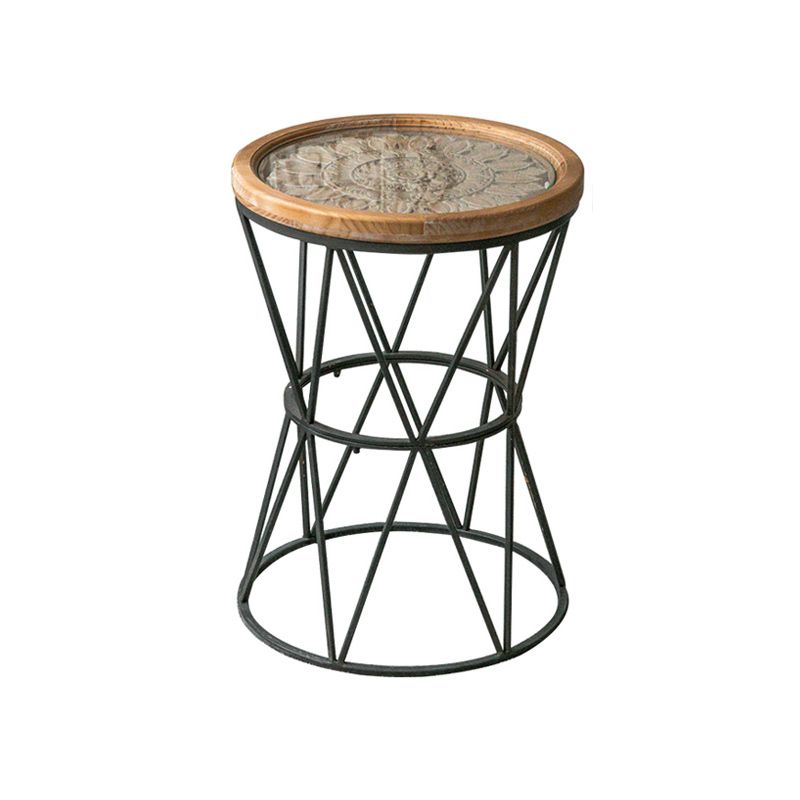 Frame French Country Round Coffee Table Distressed Wood Cocktail Table