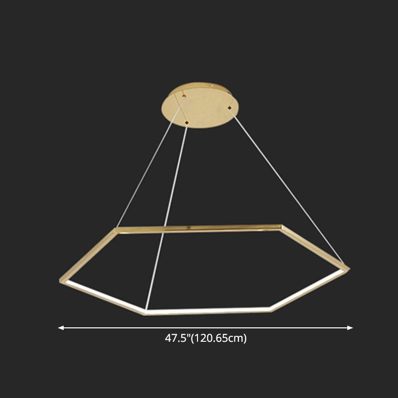 Fun di illuminazione a sospensione metallica geometrica ultra-moderna per soggiorno per soggiorno