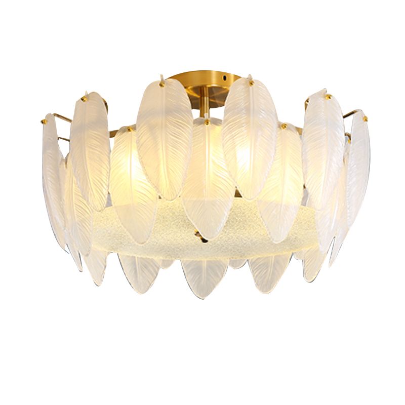 Creative Ceiling Lamp Modern Flush Mount Light Fixture with Glass Shade for Bedroom