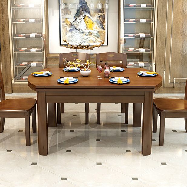 Modern Style Dining Table Solid Wood Butterfly Leaf Dining Table for Dining Room