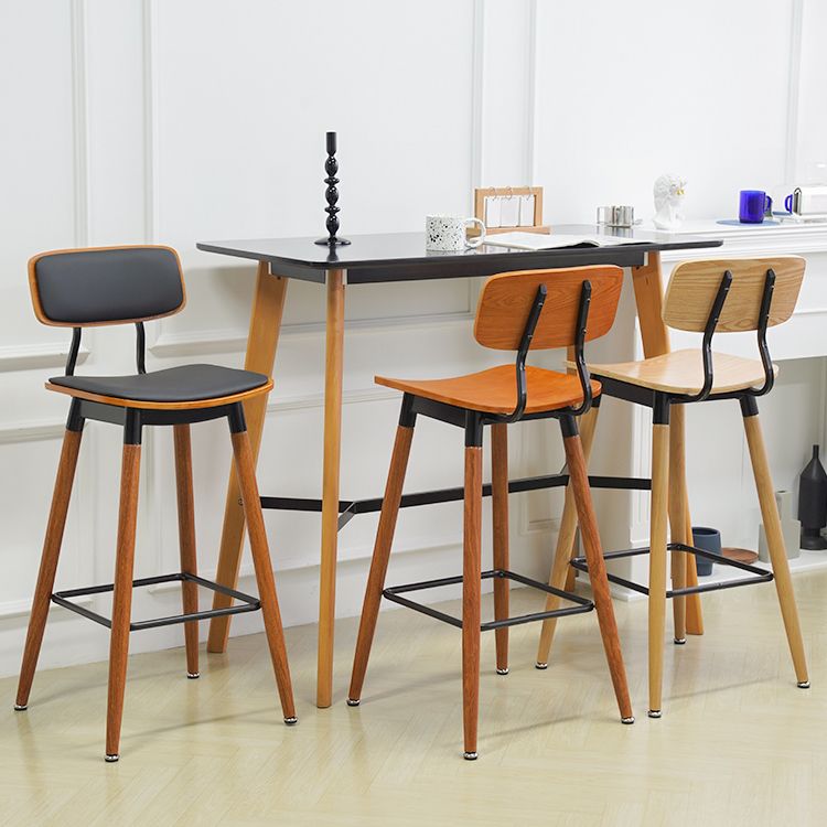 Contemporary Low Back Saddle Seat Bar Stools with Metal Base