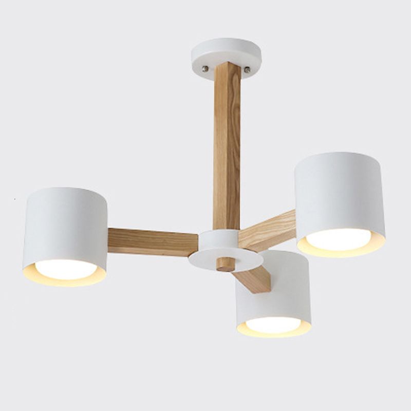 Multi -licht cilindrische tak hangende lichten moderne macaron -stijl metaalhangende verlichting