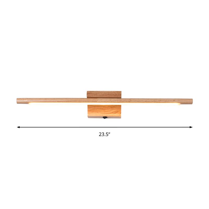 Slim Wood Vanity Sconce lampe moderniste LED BEIGE MUR MUR MURD LIGHT ANSE BLANC / LUMIÈRE CHAUD